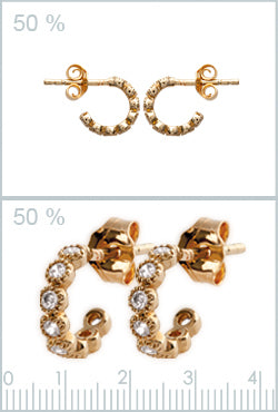 vergoldete Creolen Ohrstecker mit Zirkonia