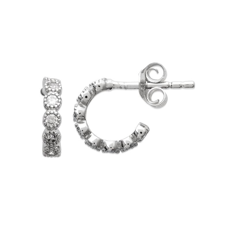 Creolen Ohrstecker mit Zirkonia aus Silber