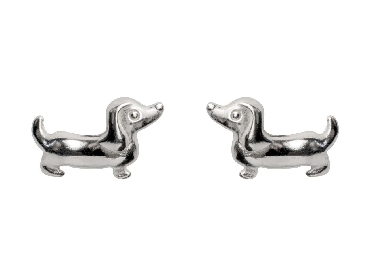 Dackel Ohrringe aus Silber - Dachshund Ohrstecker
