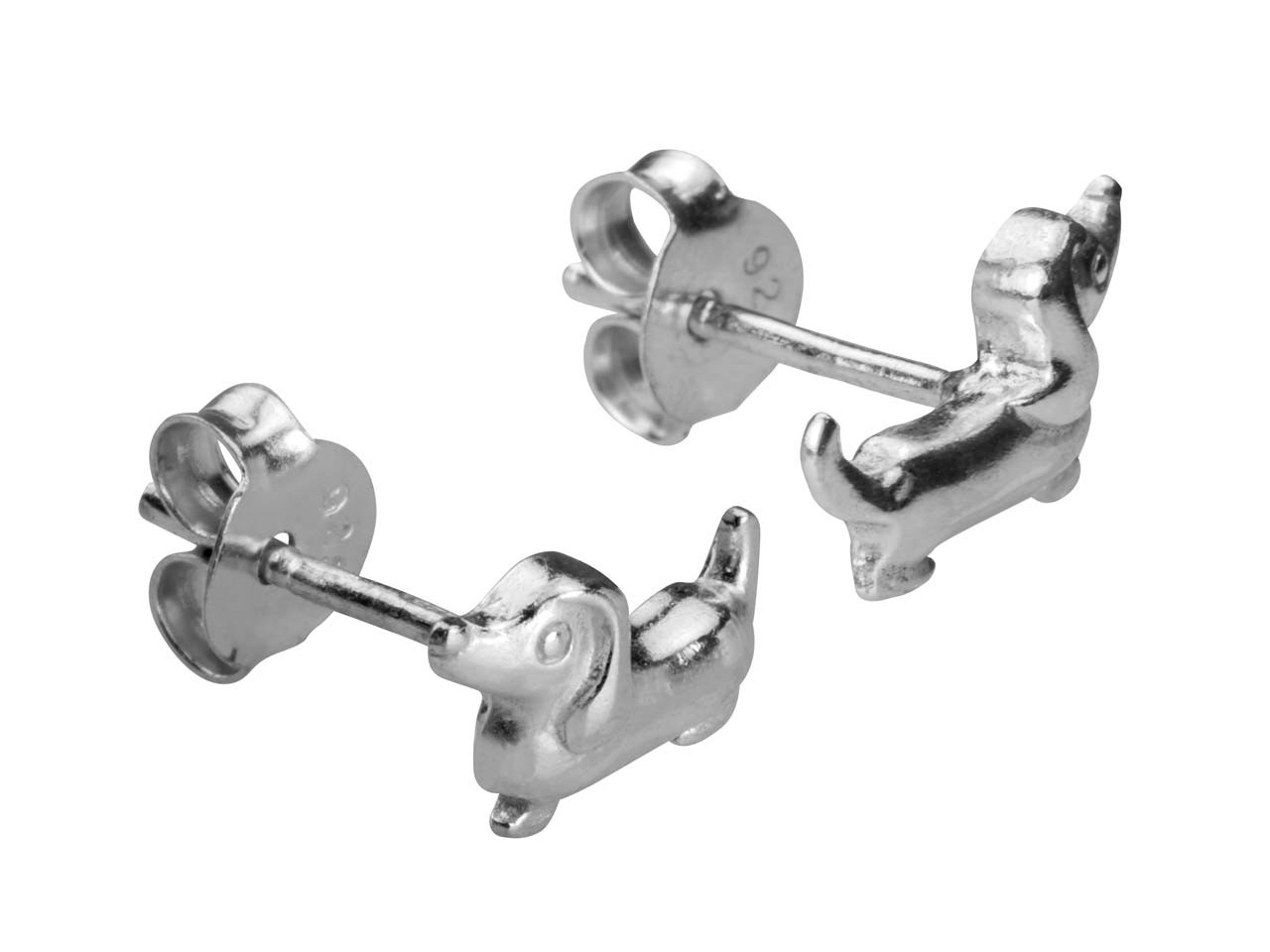 Dackel Ohrringe aus Silber - Dachshund Ohrstecker