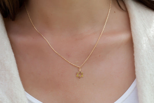 Kette mit zartem Davidstern   | 16Karat vergoldet