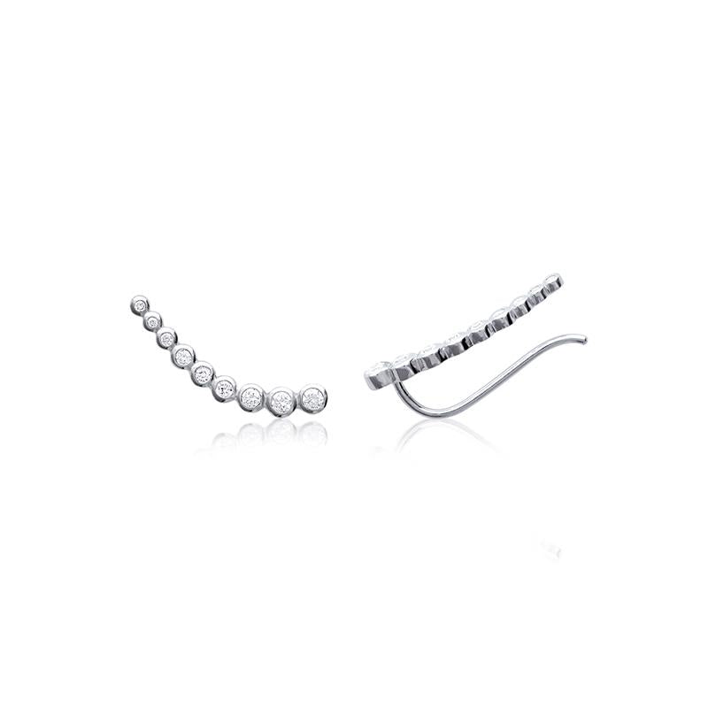 Ohrklemme mit Zirkonia aus Silber - Ear Climber - Ohrschieber Steine