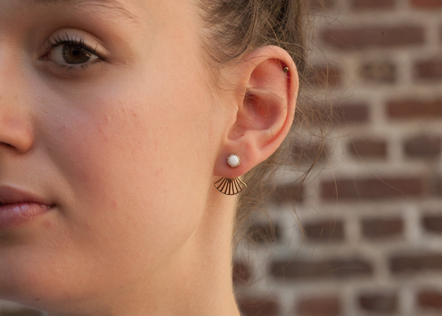 Perlenohrringe - Ear Jacket | 16Karat vergoldet