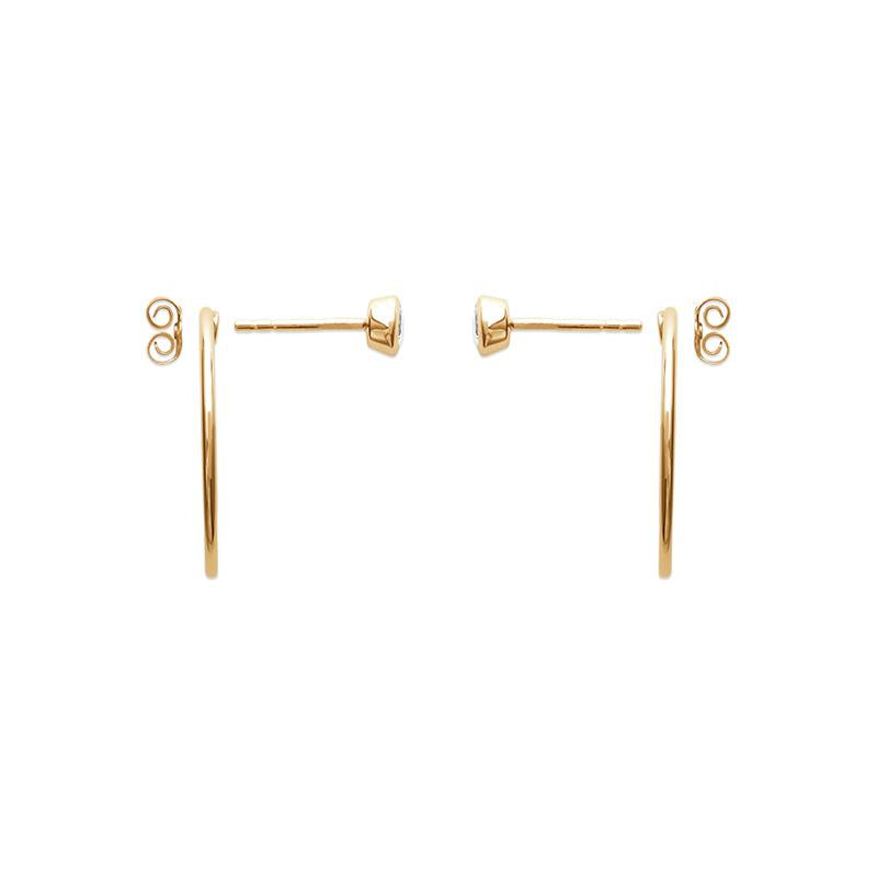 Ear jackets, hinten vorne Ohrstecker mit Zirkonia - 16K Vergoldet