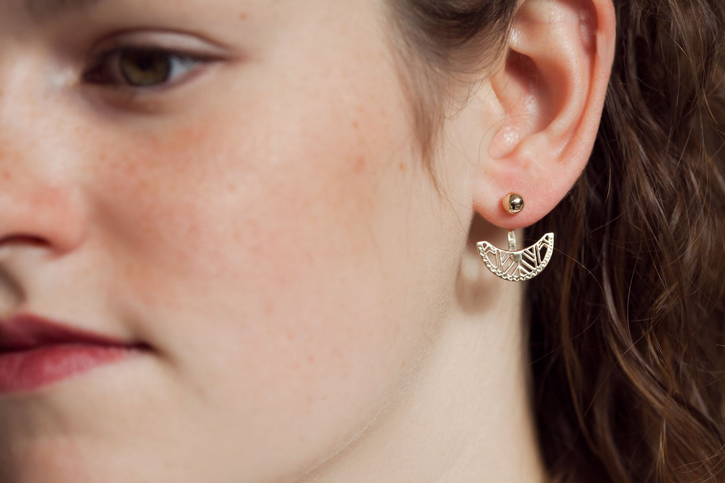 Ethnische Ohrringe Ear Jacket 16Karat vergoldet