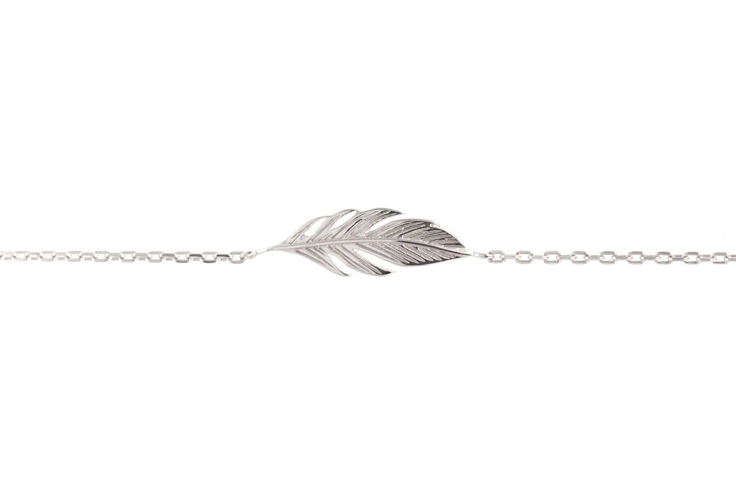 Armband mit Feder aus echtem Silber