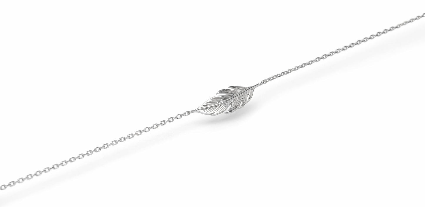 Armband mit Feder aus echtem Silber
