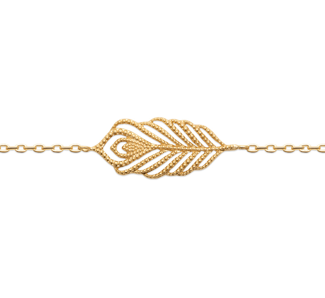 Armband mit Feder vergoldet