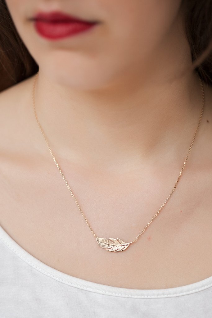 Kette mit Feder | 16Karat vergoldet