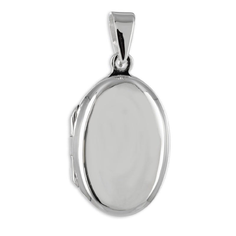 Ovaler Foto Anhänger aus Silber mit Kette