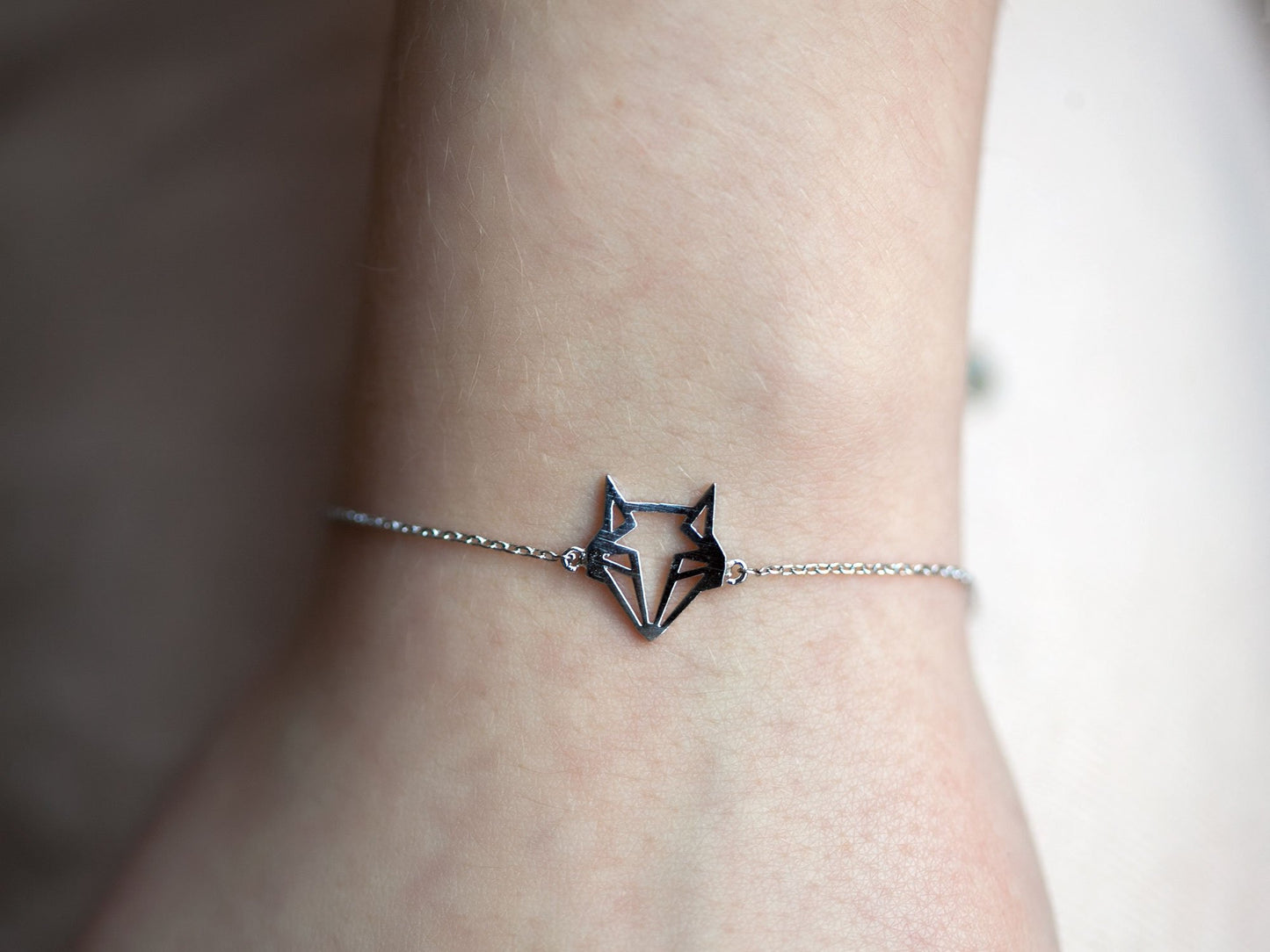 Fuchs Origami Armband versilbert