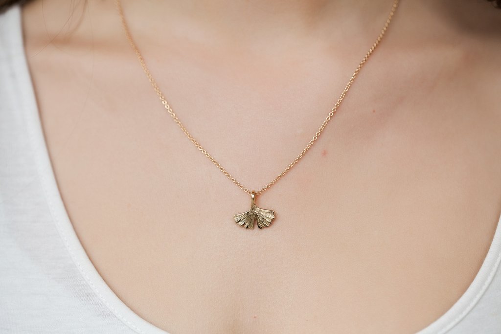 Halskette Gingko | 16Karat vergoldet