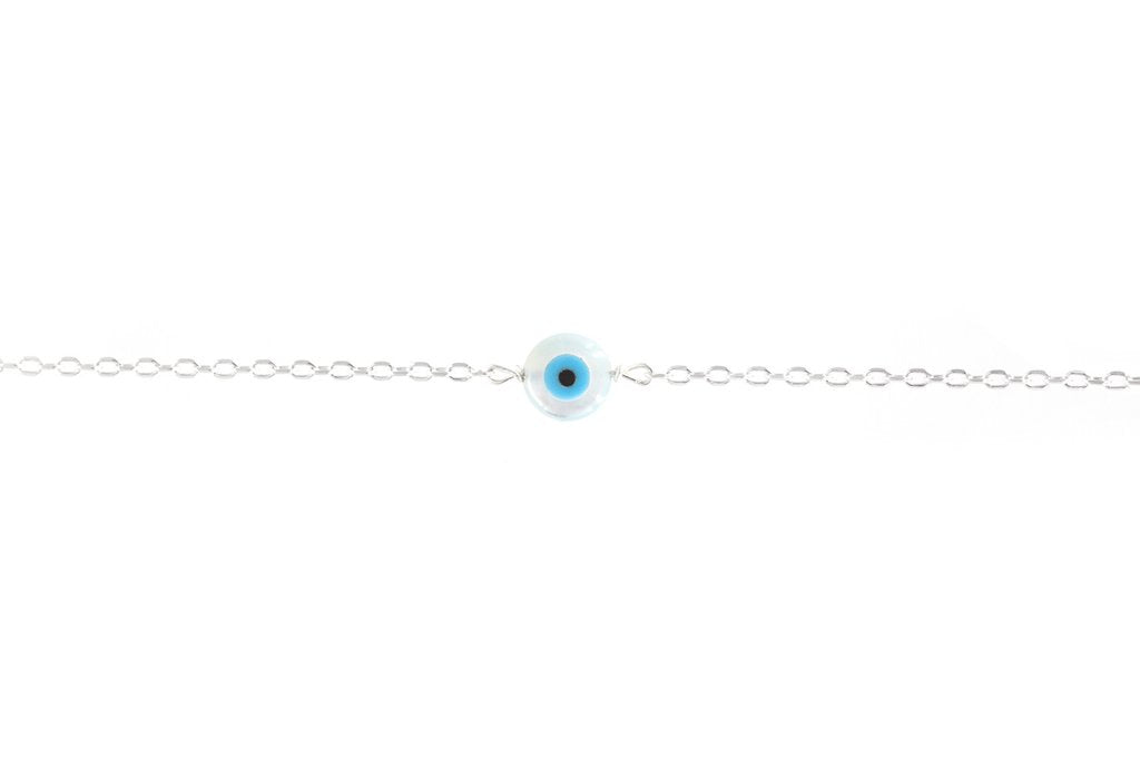 Glücksarmband mit blauem Auge aus Silber