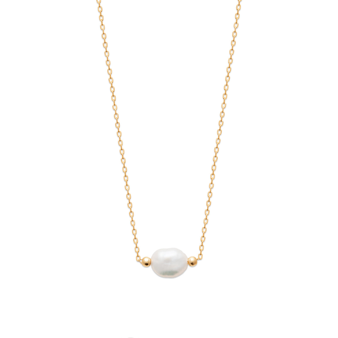 Kette mit Süßwasser-Zuchtperle vergoldet