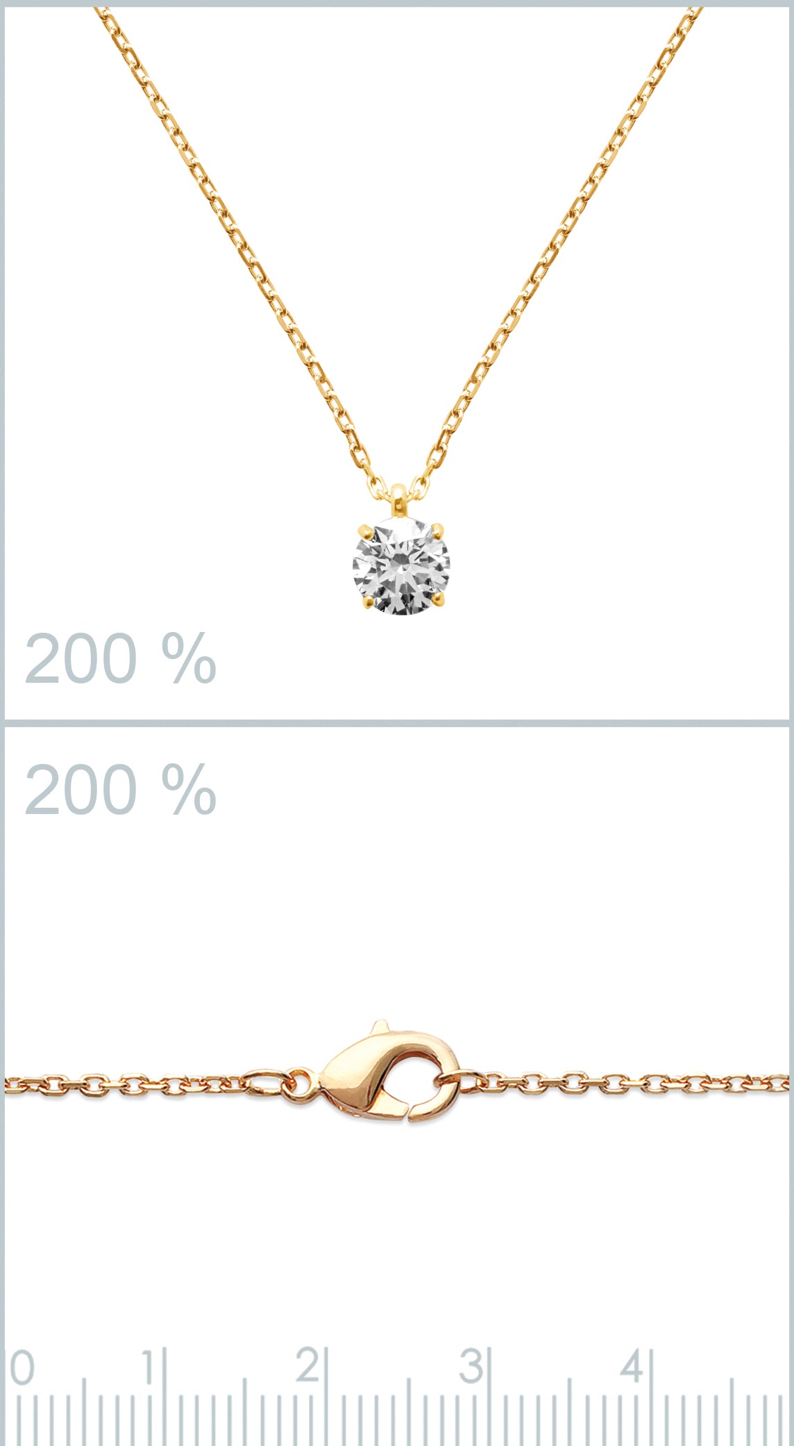 Kette mit Zirkonia-Anhänger - 16K vergoldet