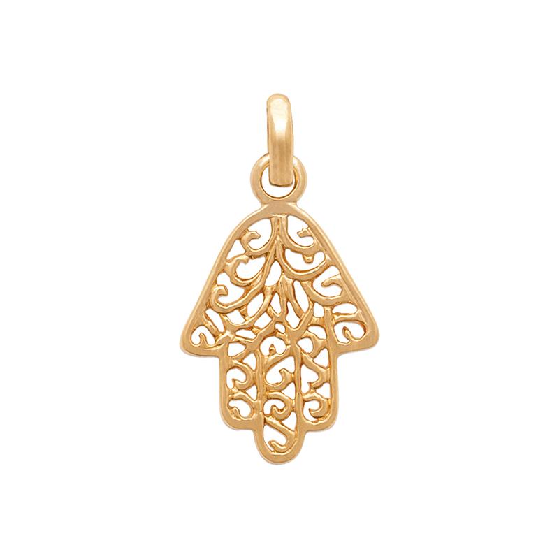 Halskette mit Hand der Fatima vergoldet - Hamsa Kette