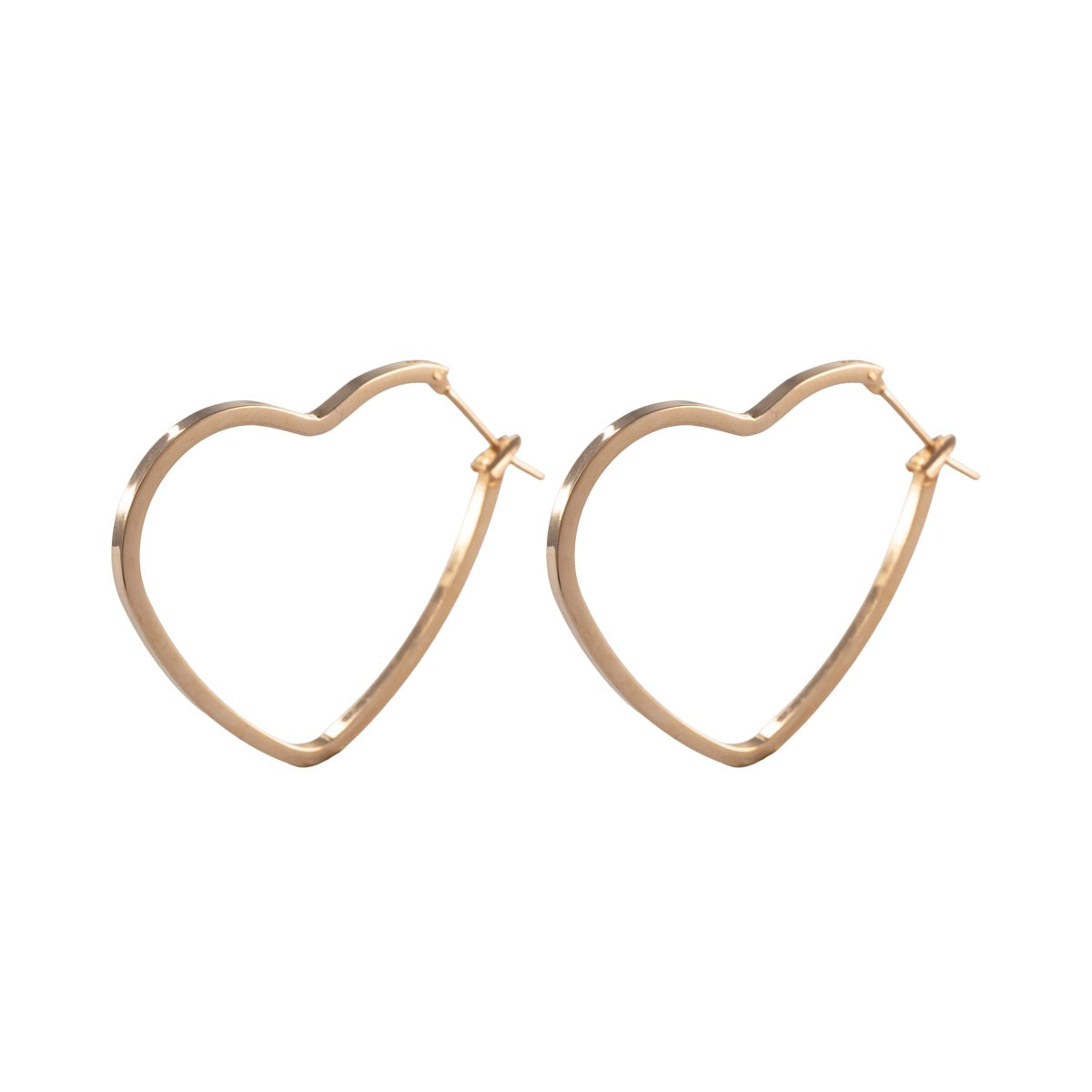 Herz-Creolen Ohrringe vergoldet