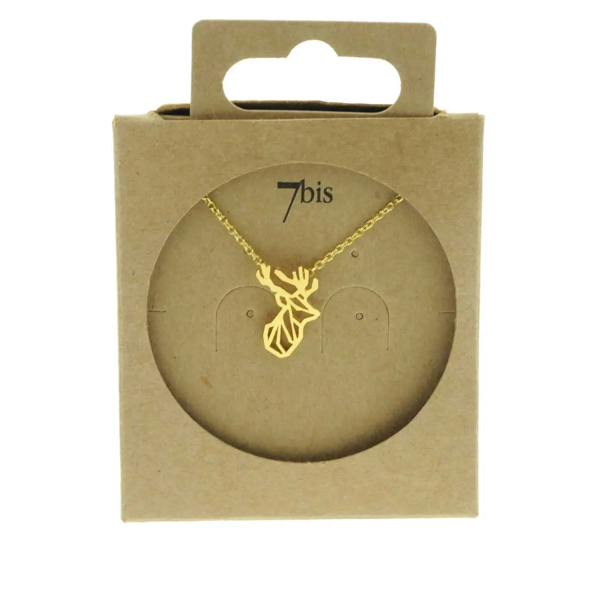 Origami Hirschkopf Kette goldfarben