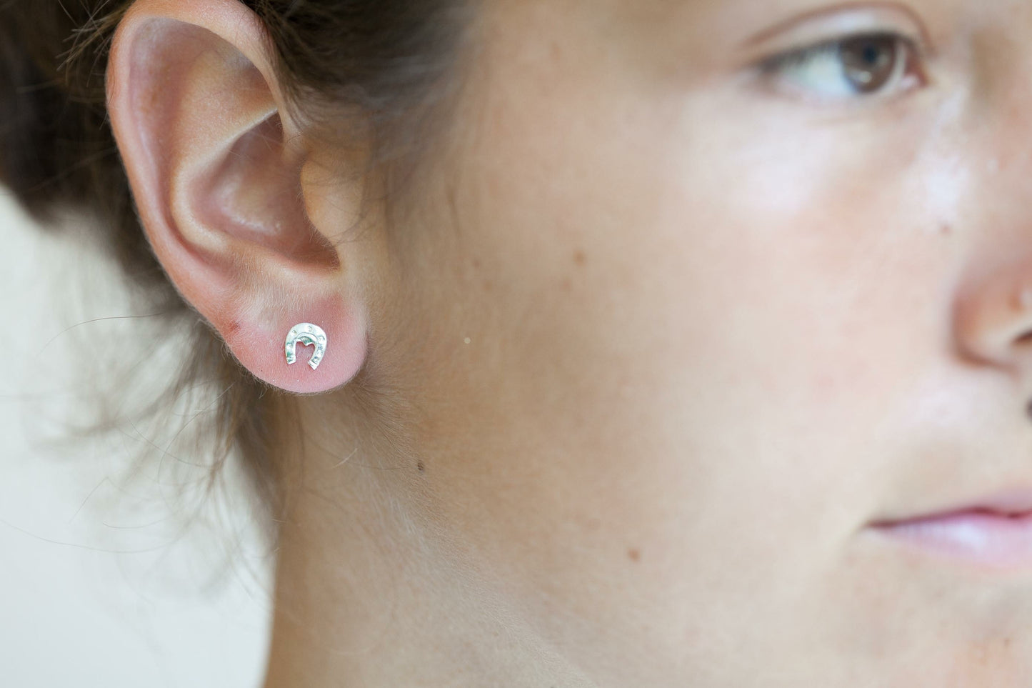 Hufeisen Ohrstecker, Glück Ohrringe aus Silber