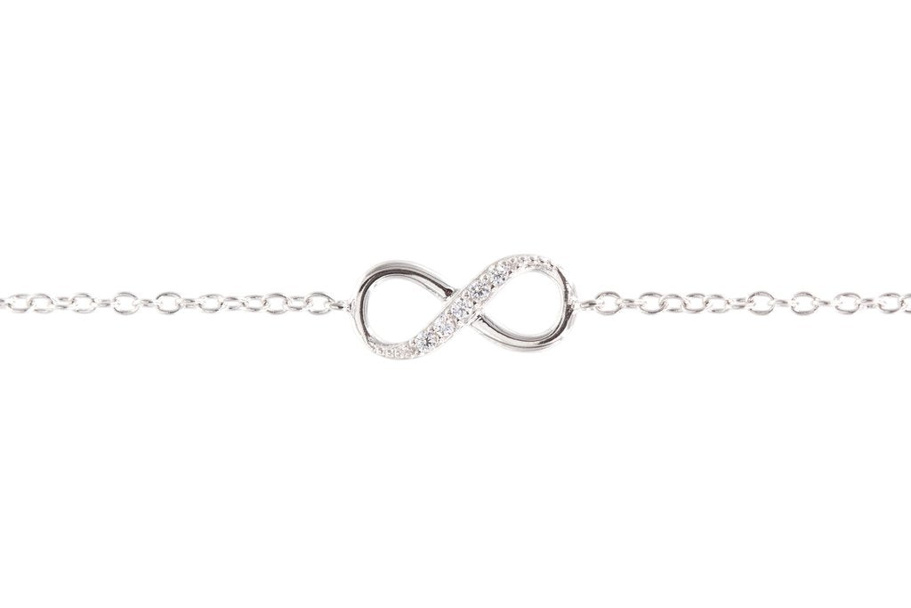 Unendlich-Armband aus Silber mit Zirkonia