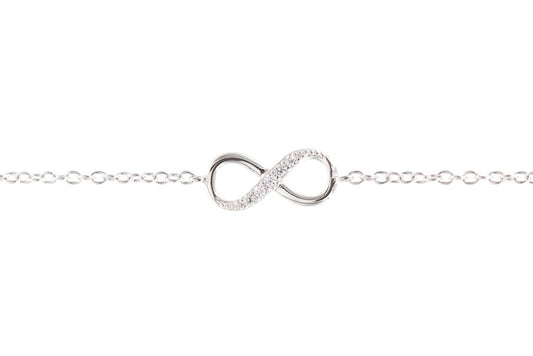 Unendlich-Armband aus Silber mit Zirkonia