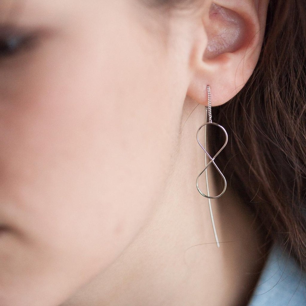 Durchzieher-Ohrringe "Infinity" versilbert