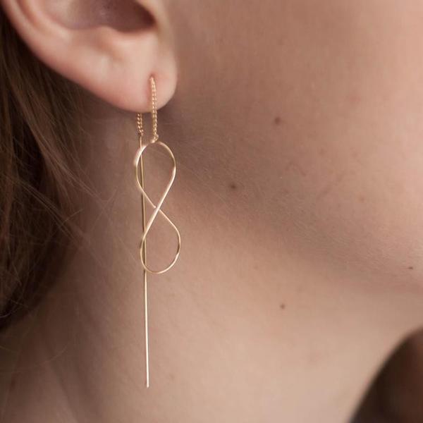 Durchzieher-Ohrringe "Infinity" goldfarben
