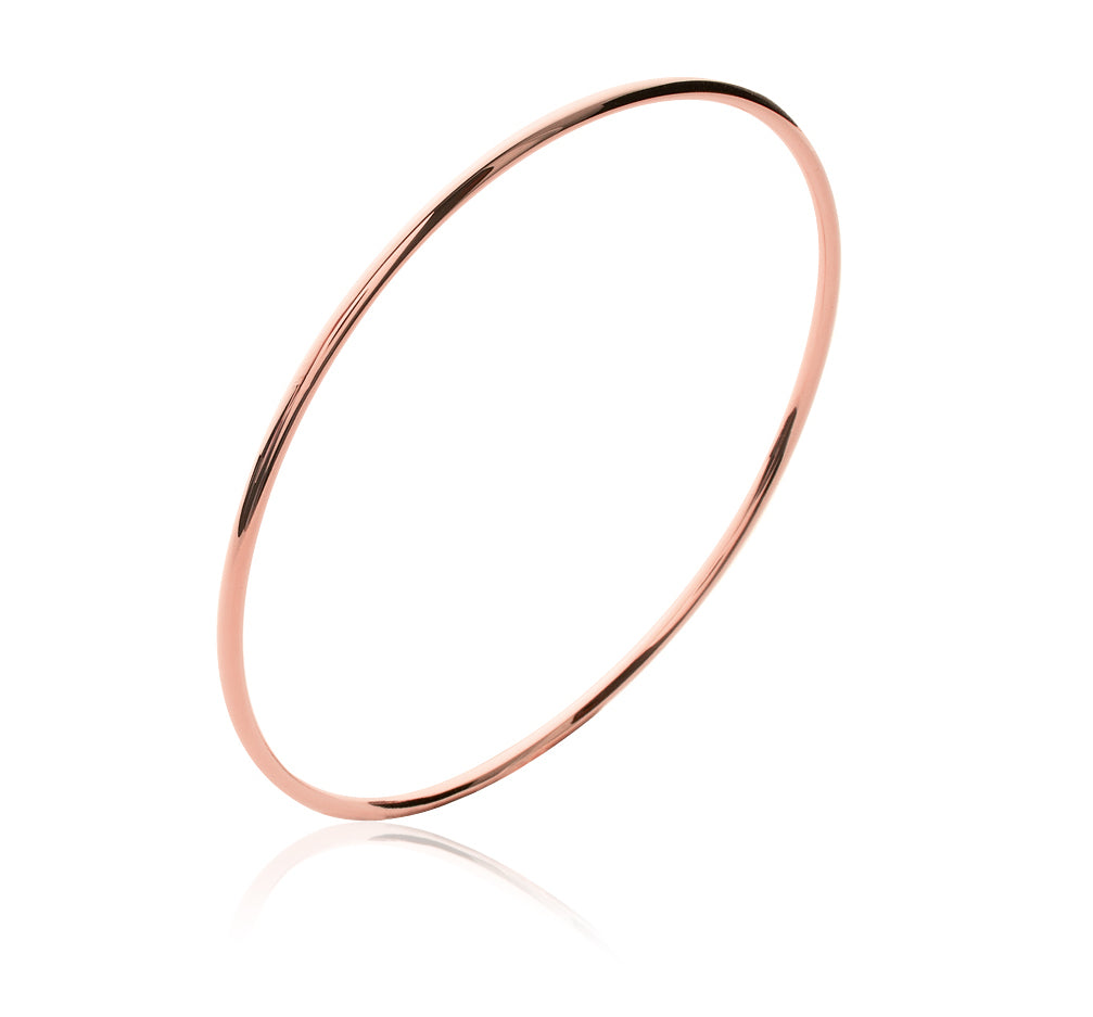 schlichter runder Armreif rosévergoldet