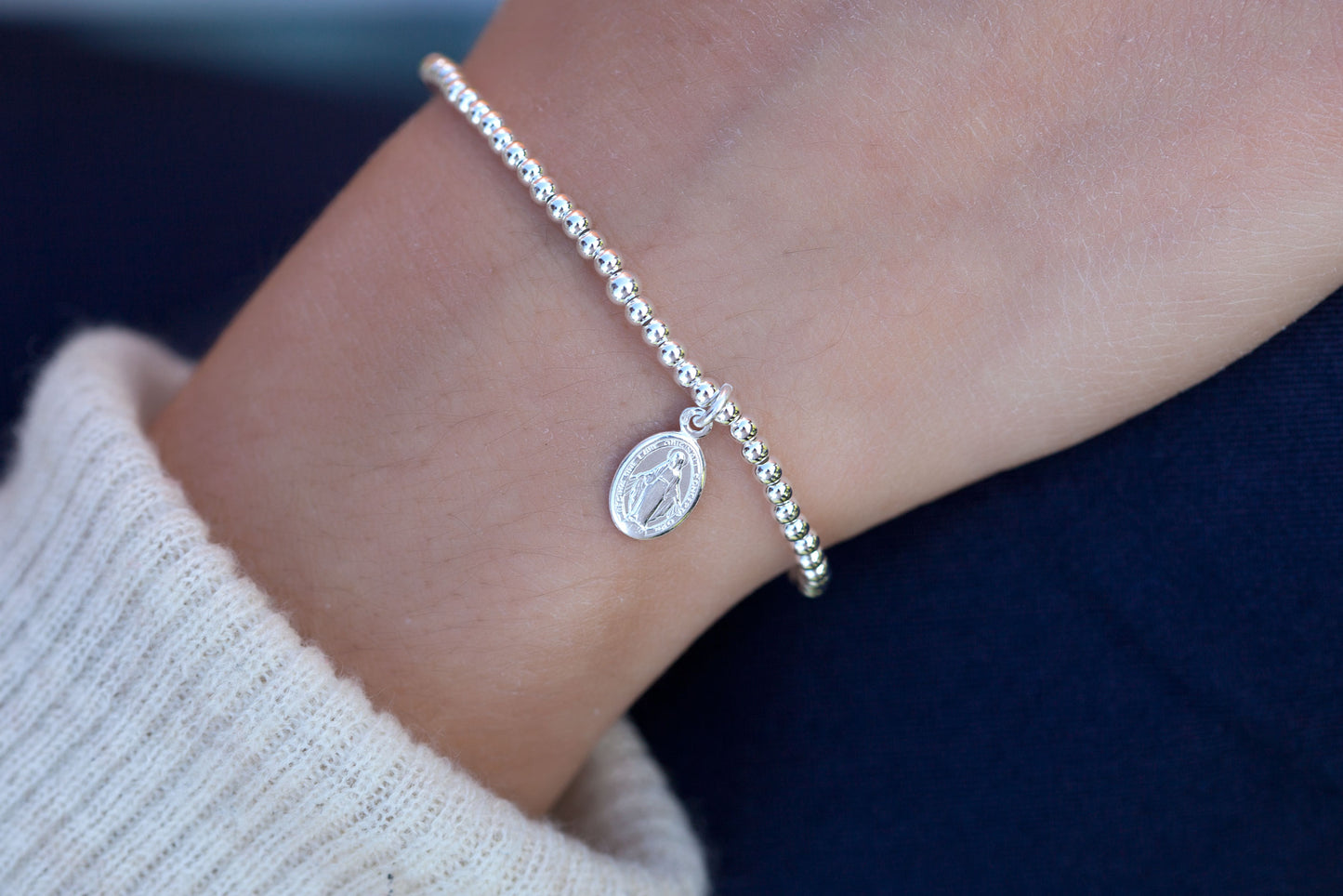 Kugelarmband Jungfrau Maria 925 Silber