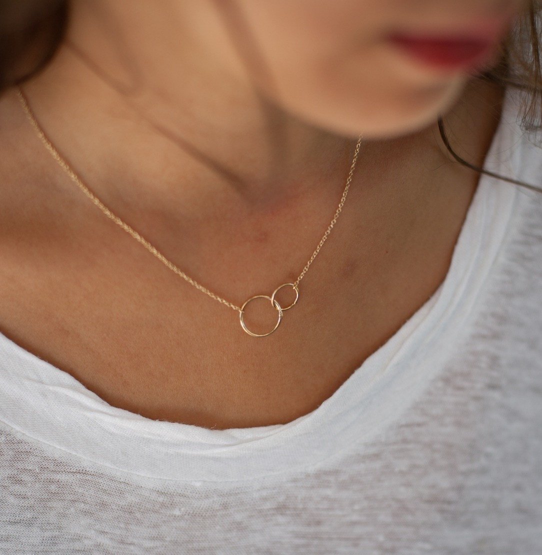 Zwei-Ringlein-Kette | 16Karat vergoldet