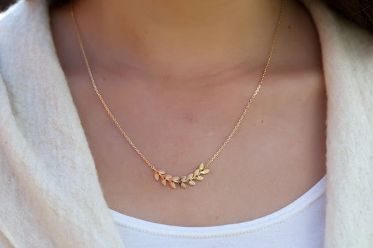Kette mit Ähren - 16Karat vergoldet