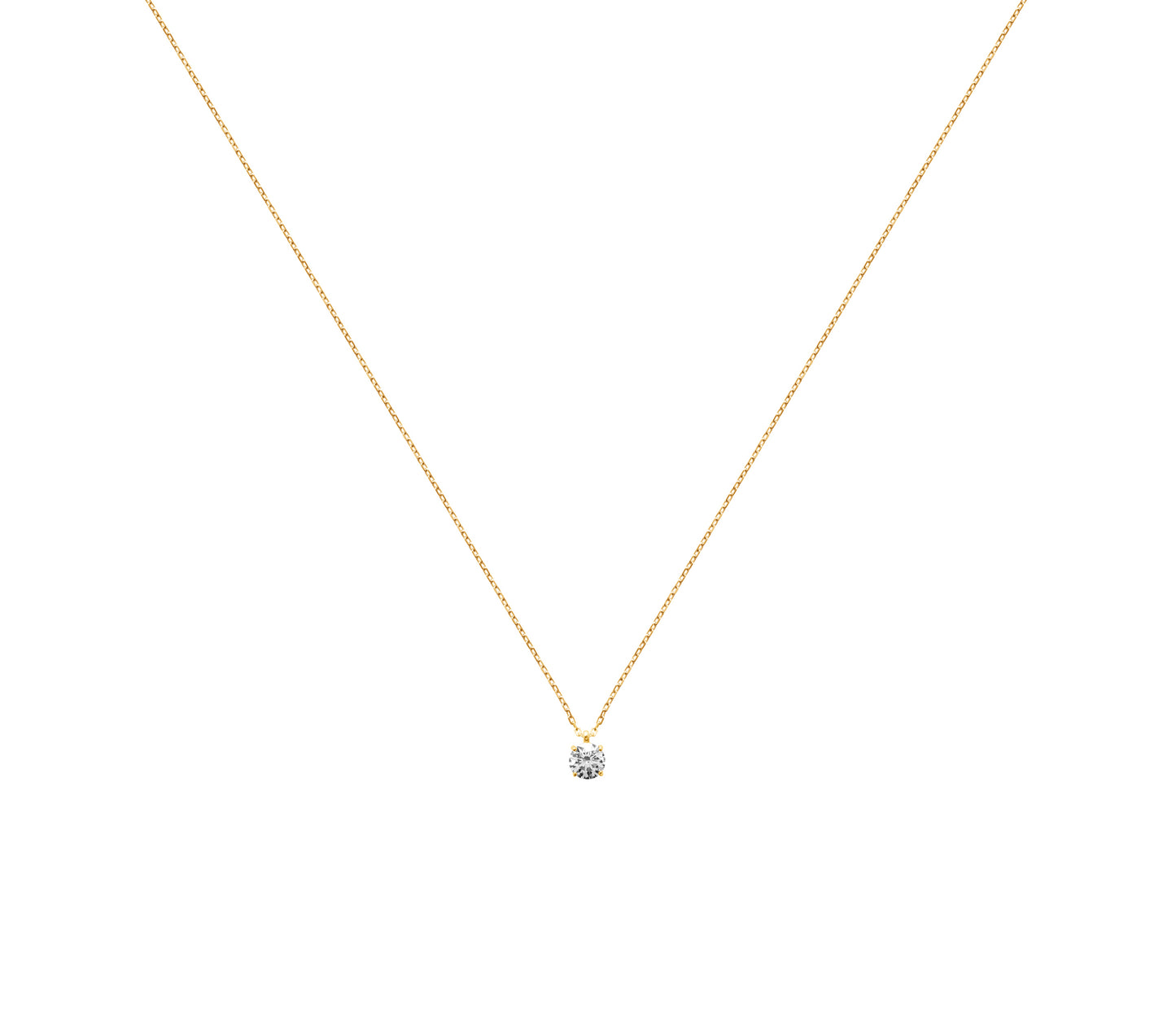 Kette mit Zirkonia-Anhänger - 16K vergoldet