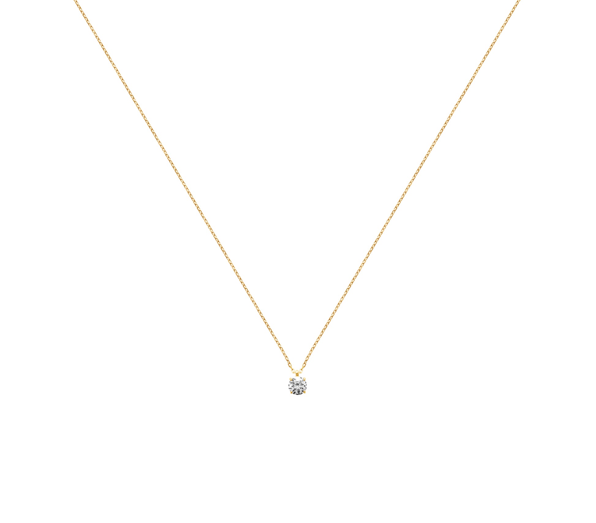 Kette mit Zirkonia-Anhänger - 16K vergoldet