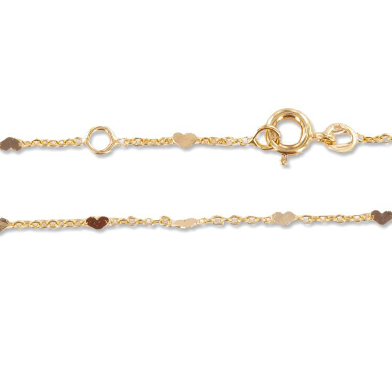 Kurze Kette mit Herzen Vergoldet, Herzenkette