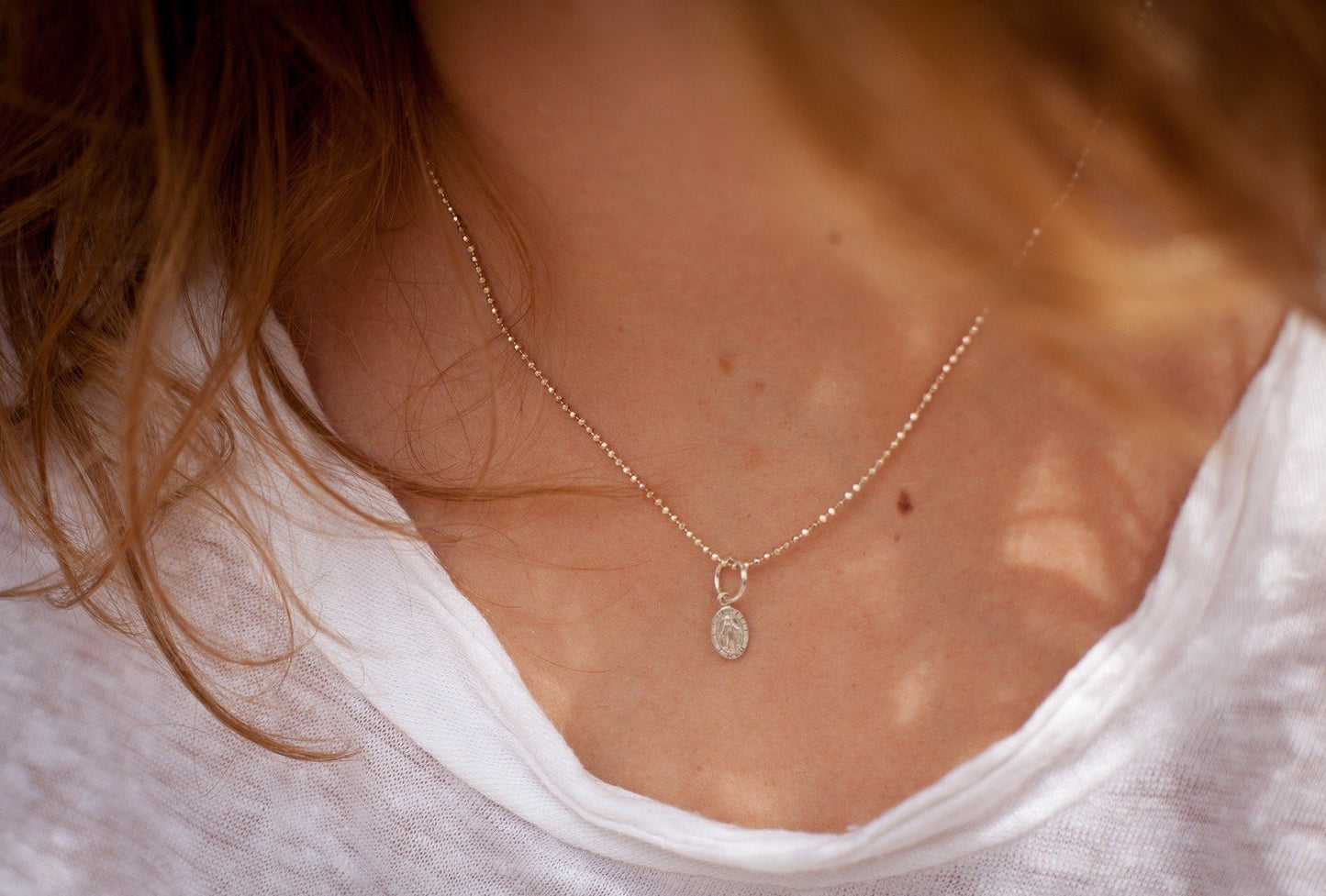 Kette mit Maria-Anhänger aus 925er Silber