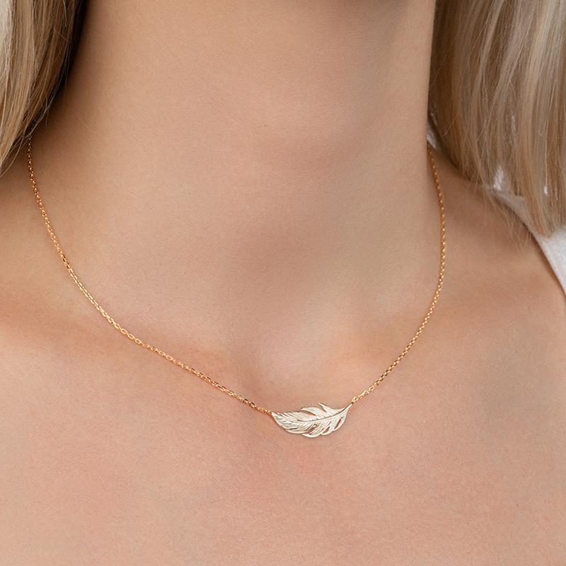Kette mit Feder | 16Karat vergoldet