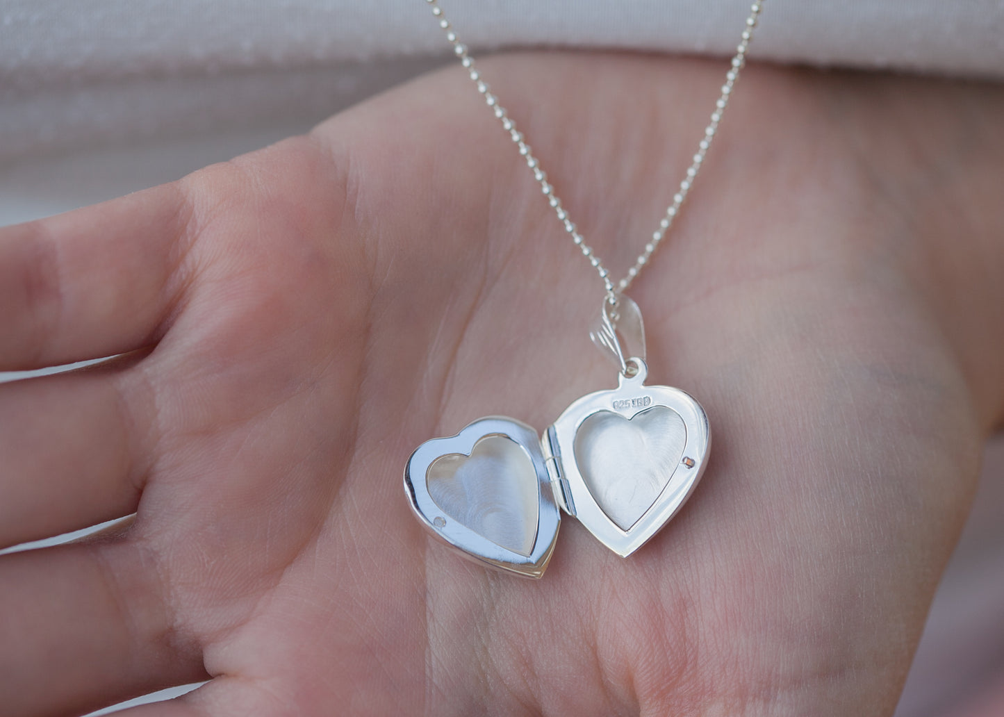 Herz Foto Medaillon aus Silber