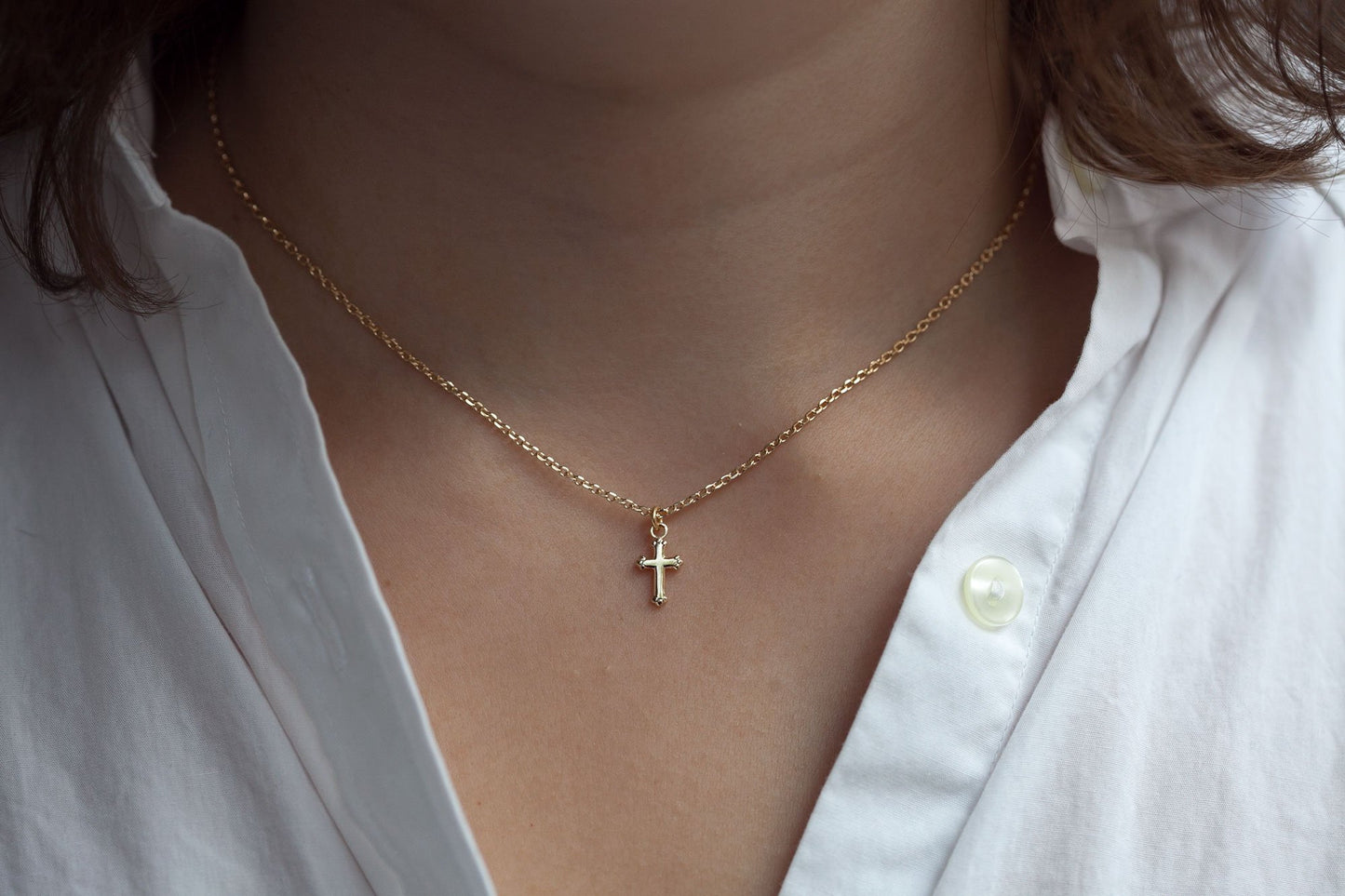 vergoldet kette mit kreuz