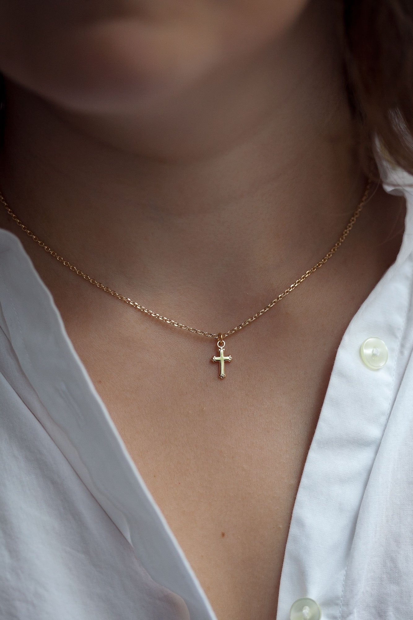 kette mit kreuz vergoldet
