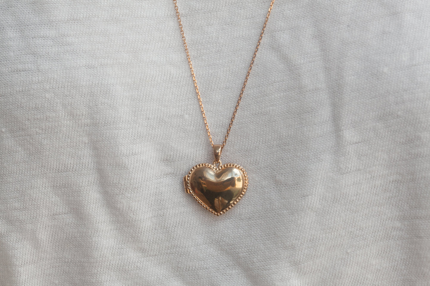 Lange Kette mit Herz Foto Medaillon vergoldet