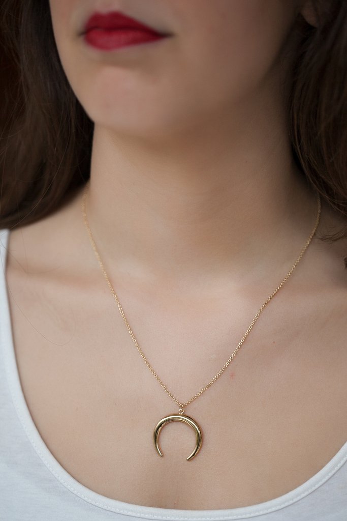 Kette mit Mond-Anhänger - Kette | MOON -Vergoldet