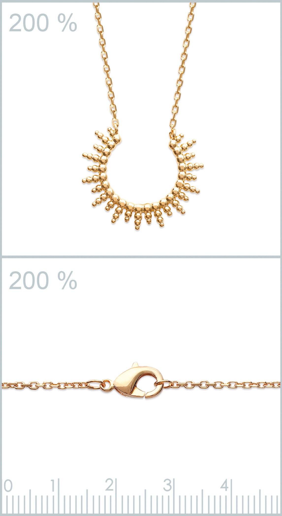 Sonnenschein Anhänger Kette vergoldet für Damen