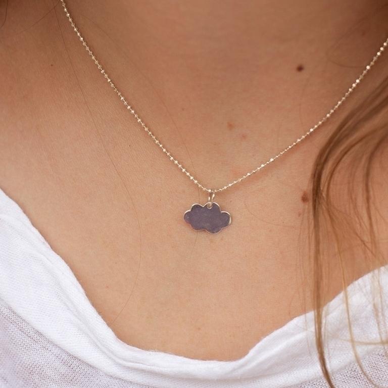 Kugelkette mit Wolken-Anhänger aus Silber