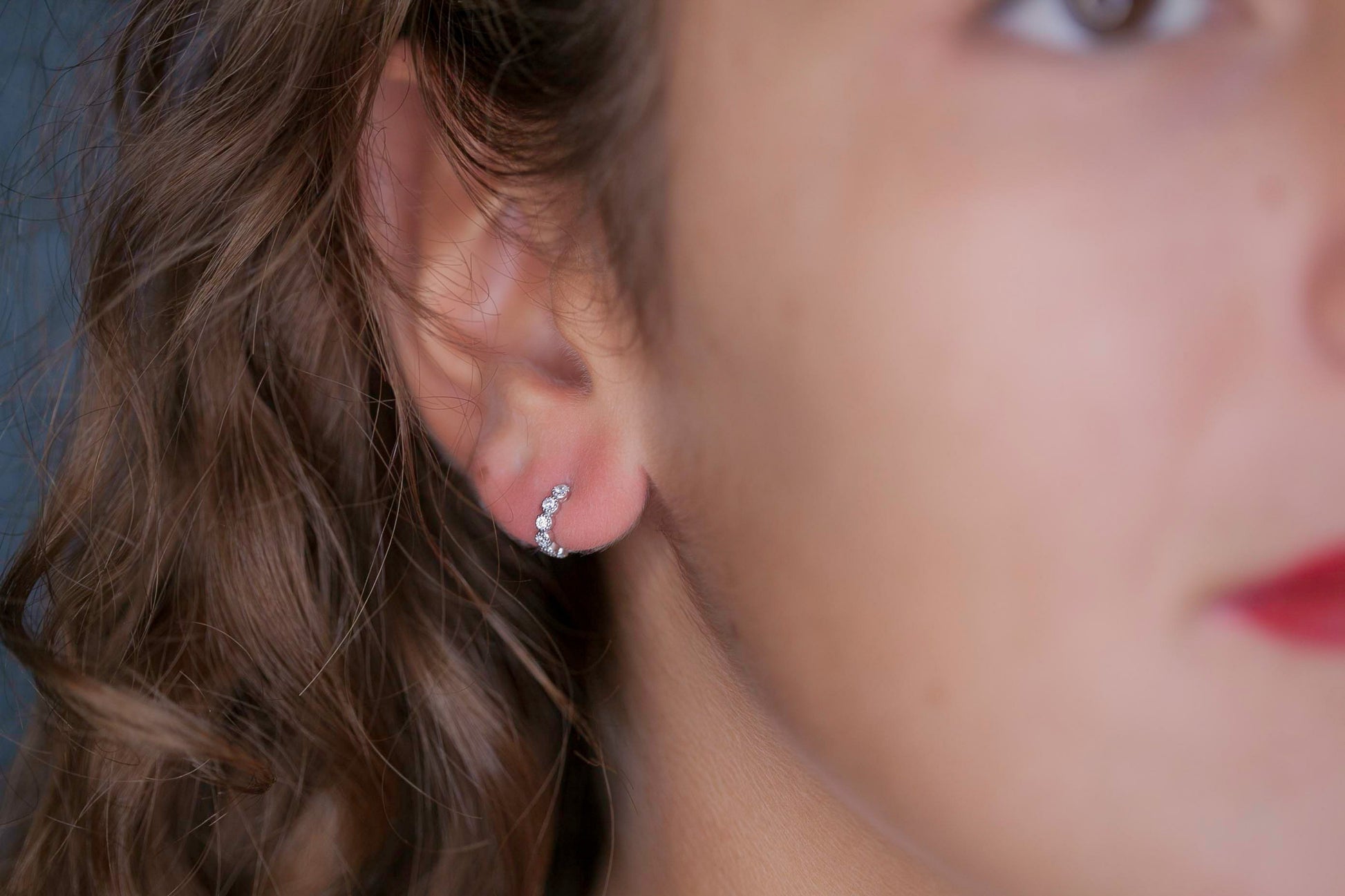 Ohrstecker Creolen mit Zirkonia aus Silber