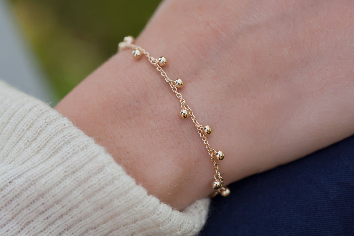 Armband mit Kügelchen - 16K vergoldet