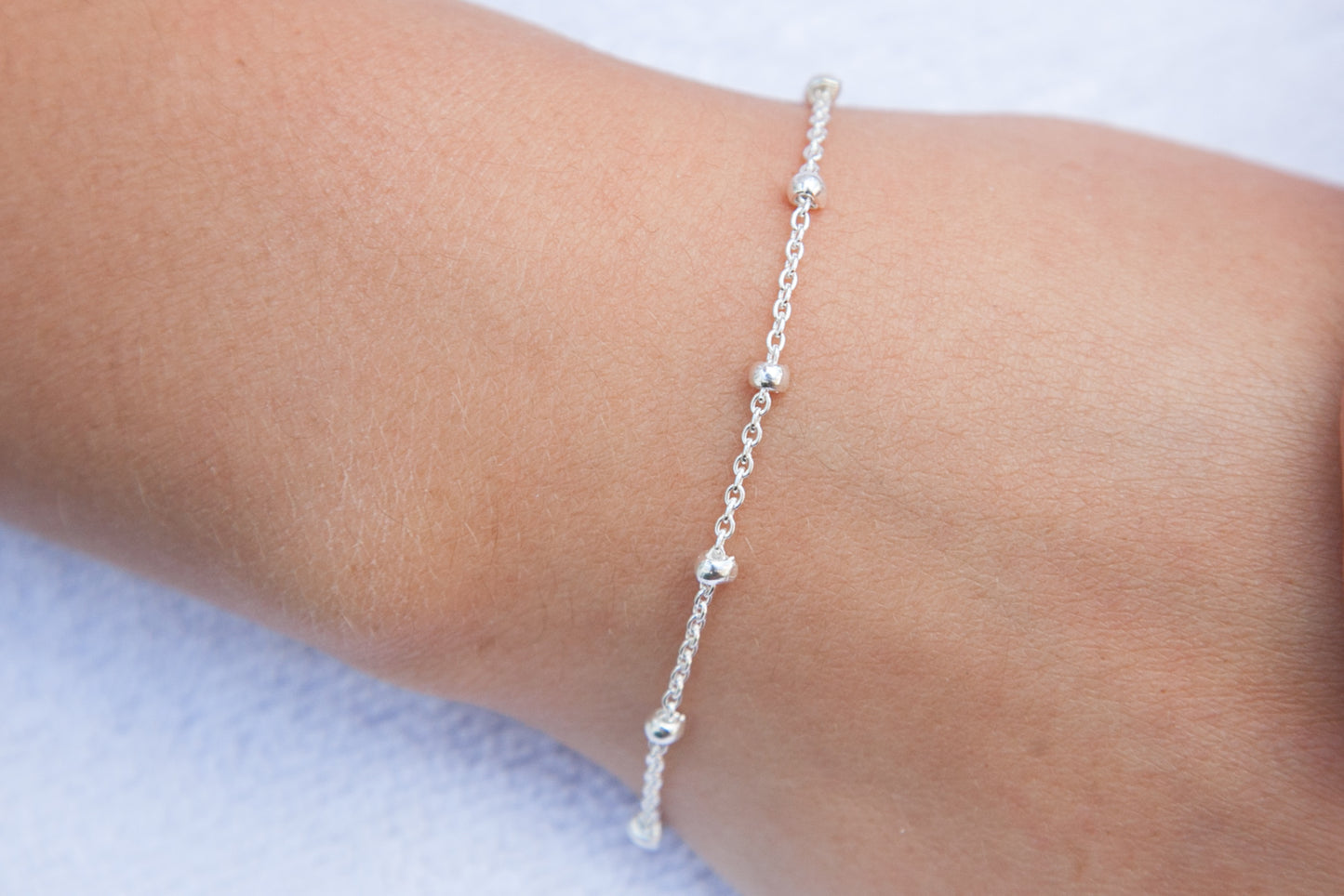 Ankerarmband mit Kugeln aus Silber