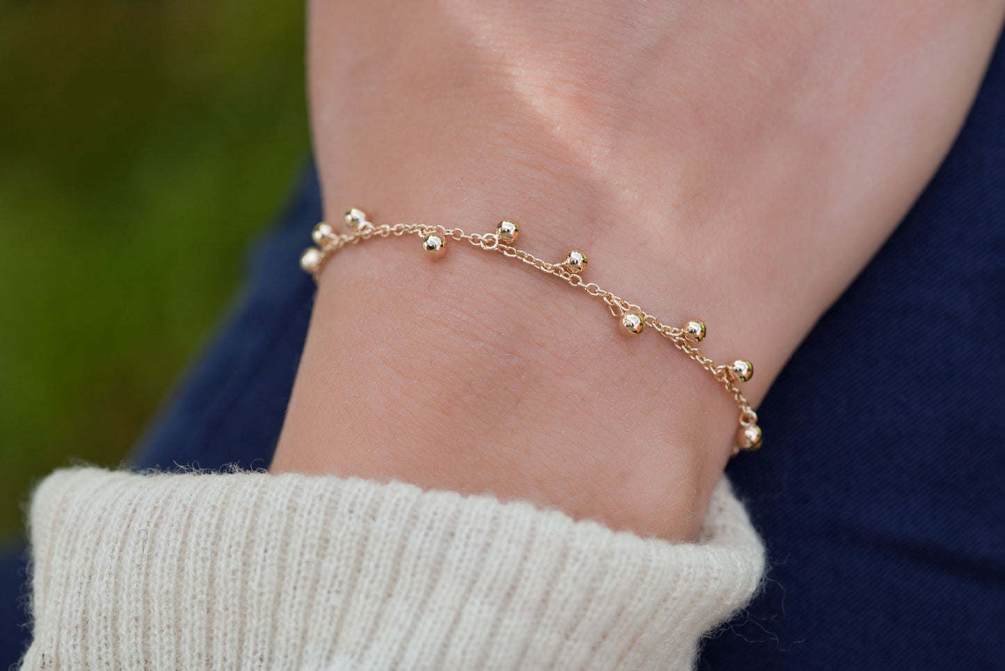 Armband mit Kügelchen - 16K vergoldet