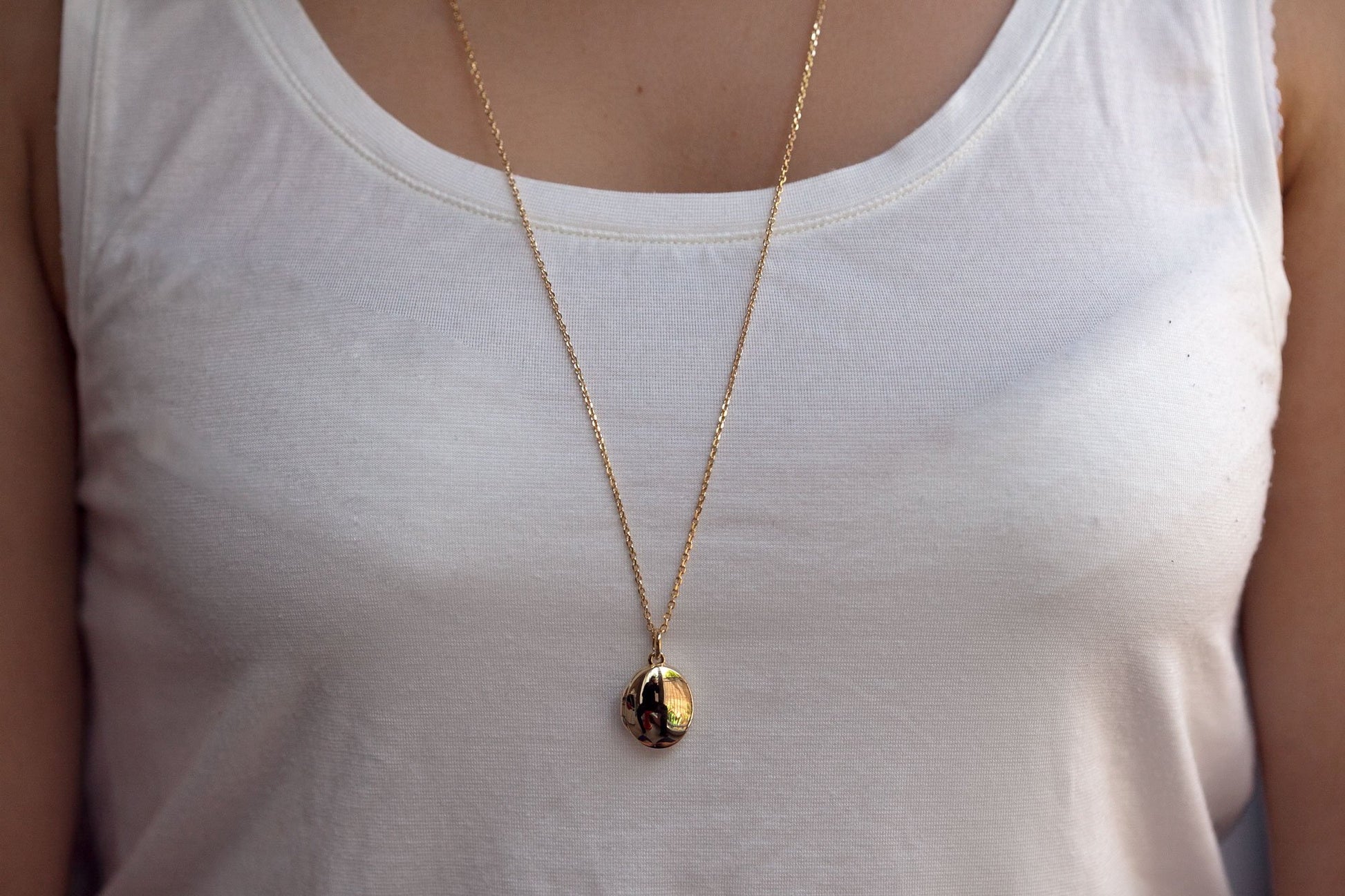 Oval Foto Medaillon ohne Kette - 16Karat vergoldet