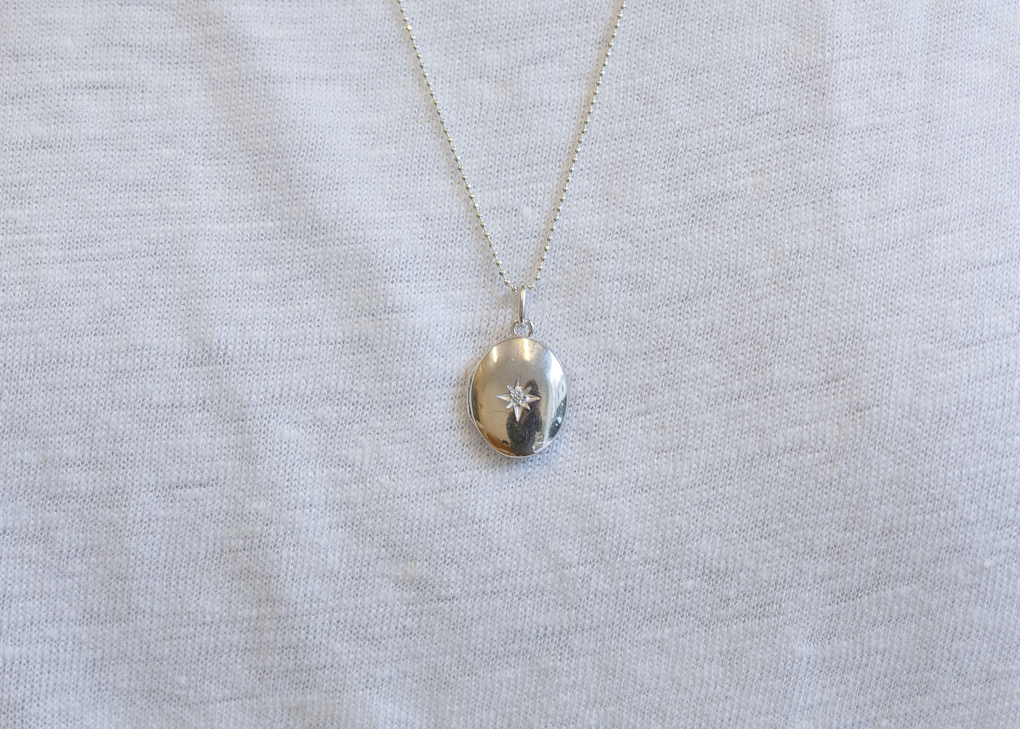 Kette Medaillon Nautischer Stern - 925 Silber