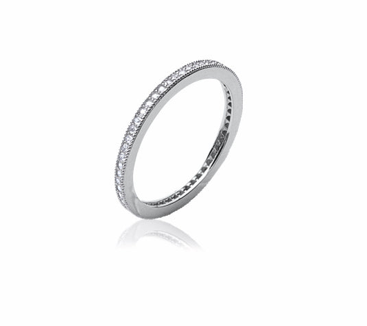 Memory-Ring aus Silber mit Zirkonia